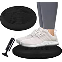 SPRINGOS Cojín de asiento con forma de bola- por un lado con botones- con bomba de aire- para personas de oficina